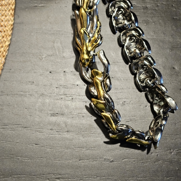 Sterling silver & gold Dragon Bracelet - Picture 5 of 11